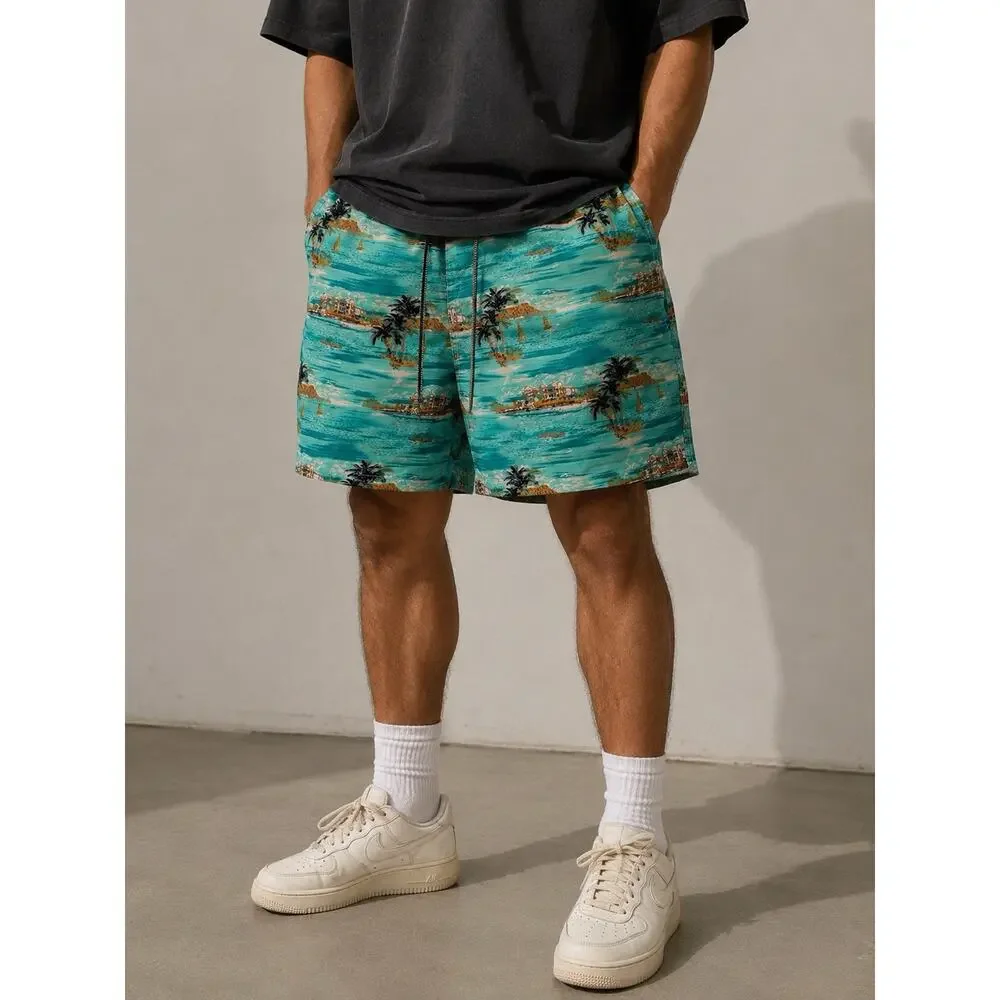 Todd Snyder Montauk Swim Trunks Mens Large Island Palm Tree Beach Board Shorts